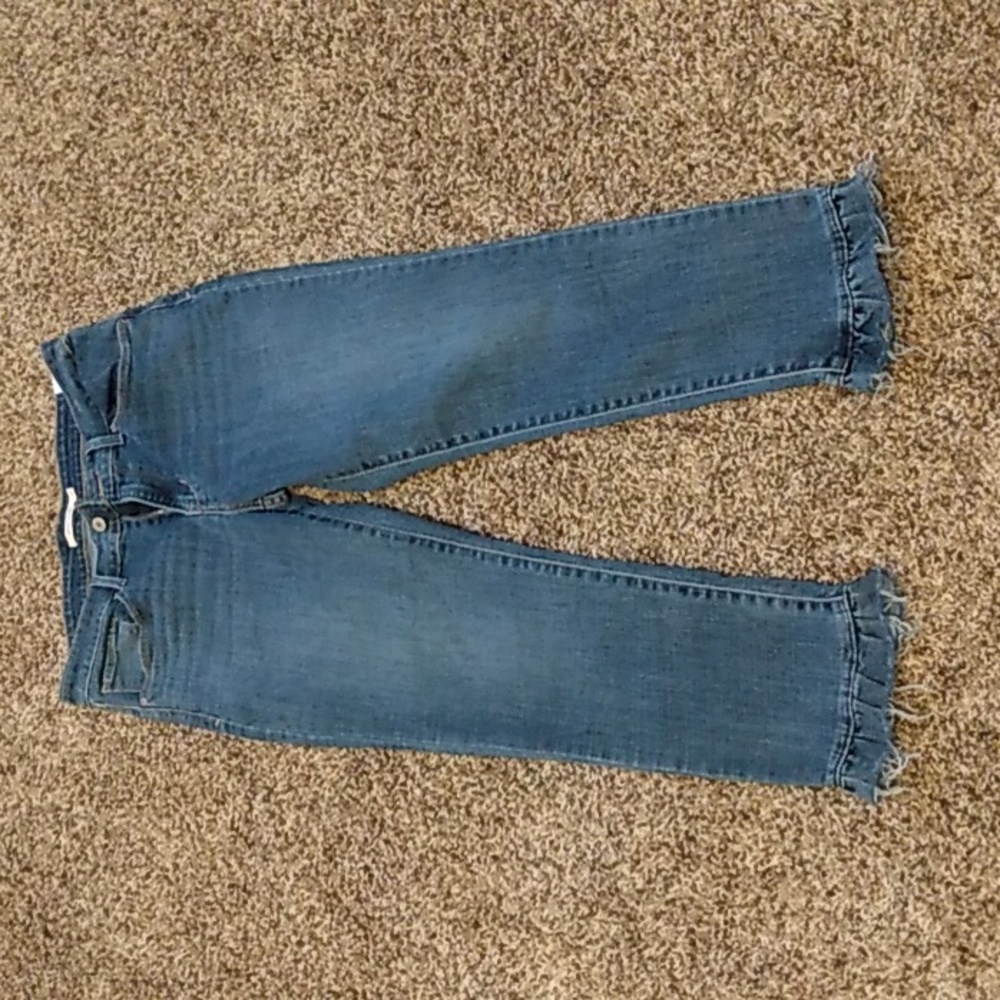 Women’s Blue Ruffle-Hem Jeans